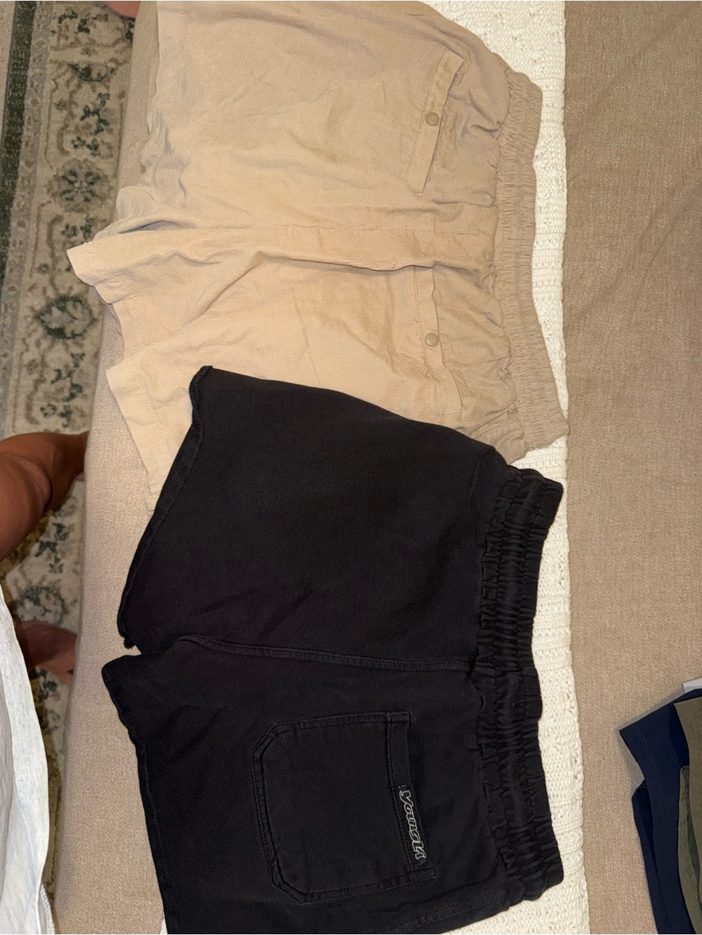 YoungLA Black Logo Drawstring Shorts & Tan Lounge Shorts - Picture 4 of 5